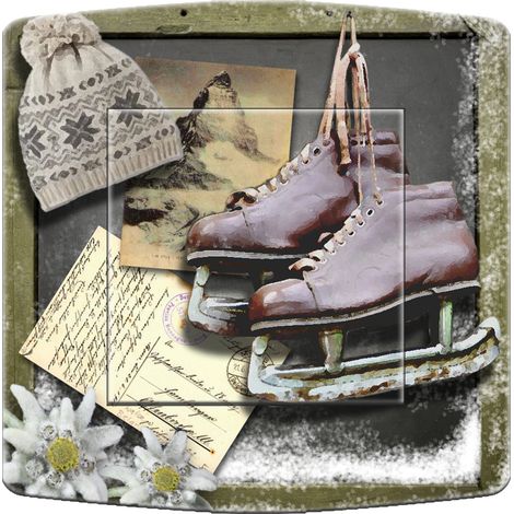 Interrupteur décoré patins