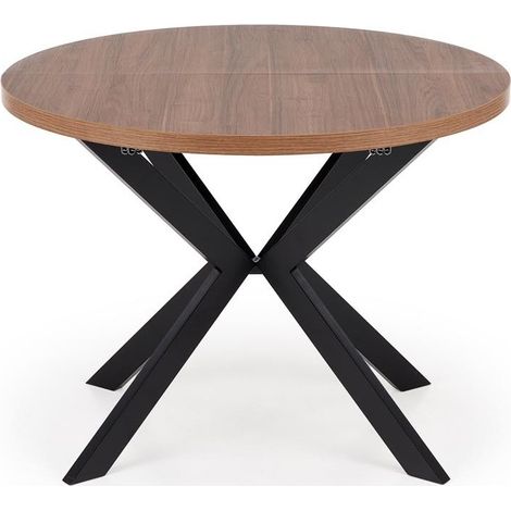 Mesa Houston 1495, Nogal + Negro, 76x0x0cm, Alargamiento, Aglomerado laminado, Metal