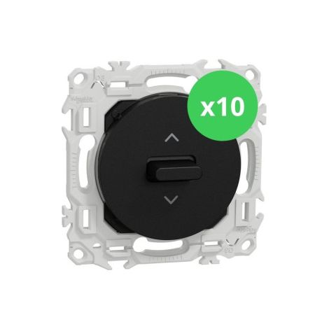 Schneider - Odace 2025 - LOT de 10 Interrupteurs ou poussoir 3 positions u00e0 levier - Noir onyx - Ru00e9f : S940208 x 10 (1/5)