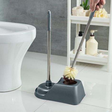 Balai À Chasse-D’eau Et Brosse Pour Toilettes - Manche Allongé - Polypropylène - Usage Domestique - Lot De 1 (1/5)