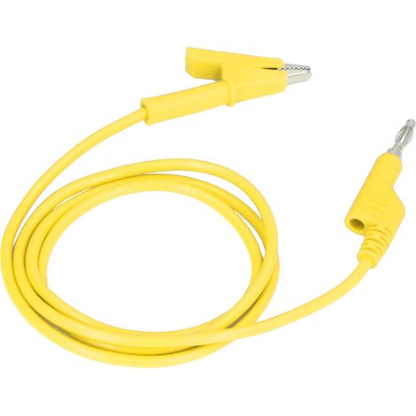 Câble de test flexible à pince crocodile et fiche banane pour tests électriques J.70035‑1 4 mm Jaune (1/5)