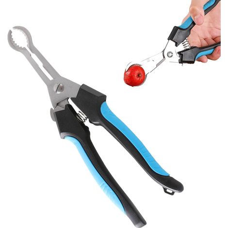 Dénoyauteur cerises acier 21x5,4 cm - outil robuste, inoxydable, rapide pour fruits, desserts, confitures. (1/5)