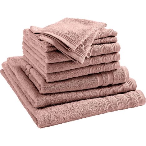 Pack complet 10 pièces "Spa" salle de bain / 400 gr/m² - "Spa" Vieux Rose - "Spa" Vieux Rose -