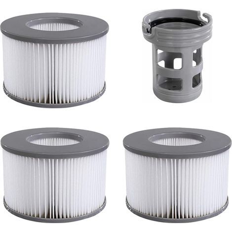 Filter cartridges for Mspa, replacement filters for Whirlpool inflatable pools, filters for bathtubs (3 filters + filter holder) (1/5)