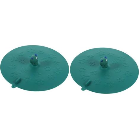 Copertura deodorante in 2 pezzi per scarico a pavimento, WC, lavandino, cucina, lavelli da cucina, tappetino in silicone, cuscino in silicone per lavandino del bagno, verde (1/5)