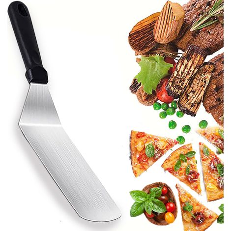 Spatules en acier inoxydable pour plancha et barbecue idéales pour les gâteaux et les hamburgers 7 virgule 2 cm 147 g (1/4)