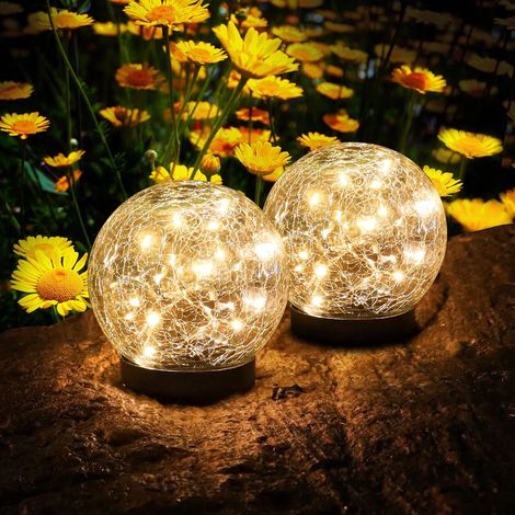 Solar Light Outdoor, 2 Pcs Solar Garden Light, IP65 Waterproof Outdoor Solar Light for Landscape, Sidewalk, Lawn, Stairs, Patio (12cm Diameter) (1/5)