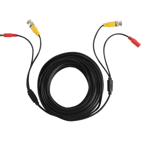 Câble d'extension vidéo BNC de 10 m avec connecteur d'alimentation pour système de vidéosurveillance domestique (1/5)