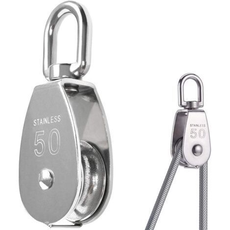 Poulie pivotante à une roue en acier inoxydable 304 M50 chargement 400 kg - argent (1/4)