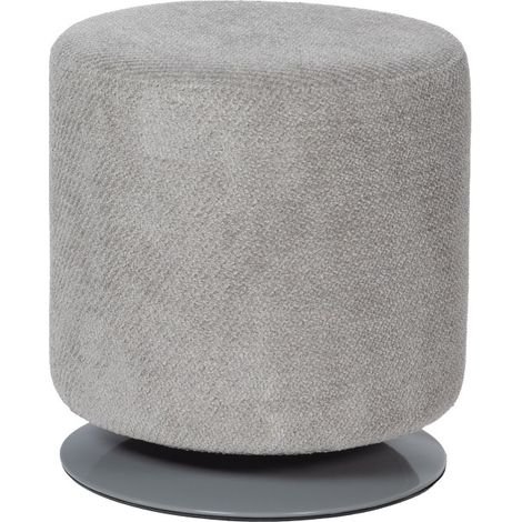 Amadeus - Pouf Twisty D 39 cm gris clair en tissu (1/3)