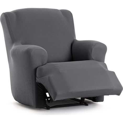 Housse de canapé bi-élastique pour Fauteuil Relax inclinable Couleur Gris foncé Design Harlem (1/5)