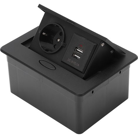Multiprise de bureau à double port USB, boîtier de connexion étanche, prise de bureau standard (1/5)