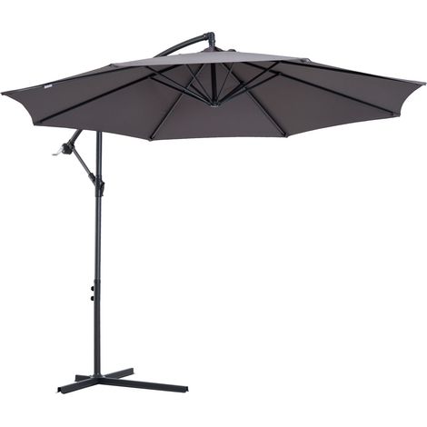 Parasol déporté XXL STEVE gris et noir (1/5)