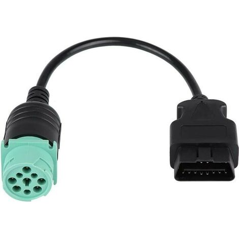 9Pin a 16Pin OBD2 Cable Diagnostico Camion Motor Diesel Cummins Adaptador Conector