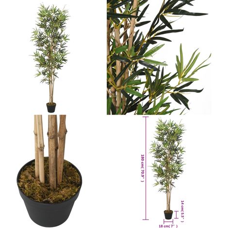 Bambusbaum Künstlich 1104 Blätter 180 cm Grün - Kunstbambus - Bambusbaum (1/5)