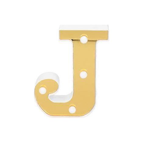 Lampe décorative JType, enseigne lumineuse dorée avec alphabet anglais, idéale pour la maison, un bar, un mariage ou une fête (blanc chaud). (1/5)