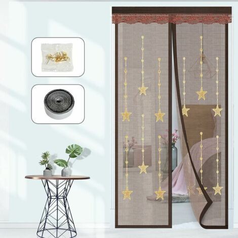 Moustiquaire pour Porte de Balcon - Rideau Magnétique Anti-Insectes avec Fixation Adhésive, sans Perçage - Idéal pour Porte de Balcon, Porte Patio (1/4)