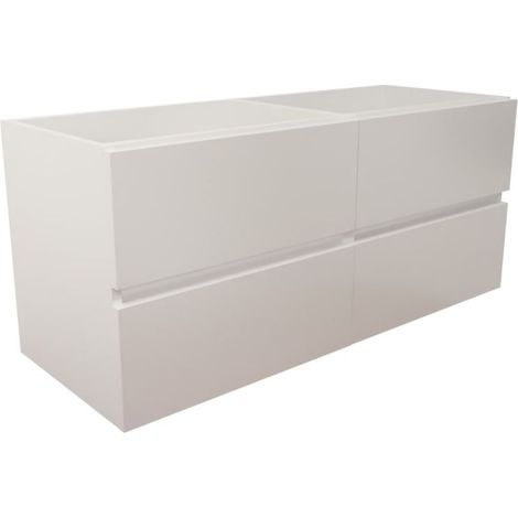 Caisson de salle de bain ROSALY INOX - 120 cm- Blanc- Plan vasque en (1/5)