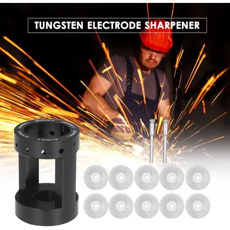 [JAMAIS UTILISÉ]Affûteuse d'électrodes en tungstène, aiguilles en tungstène, tiges en tungstène, meuleuse, soudage TIG aluminium, électrodes en tungstène, outil d'affûtage avec 10 meules diamantées, 2