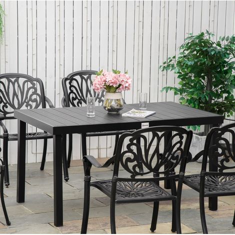 table repas jardin exterieur 140x90 aluminium noir OKMYHOME (1/3)