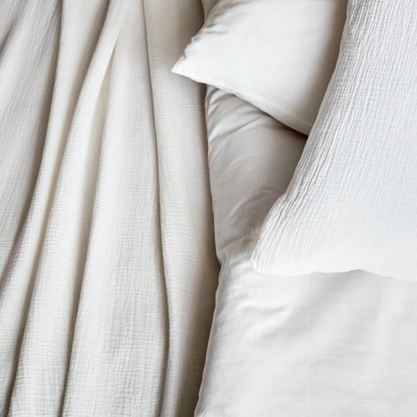 Set biancheria da letto in cotone bianco (1/2)