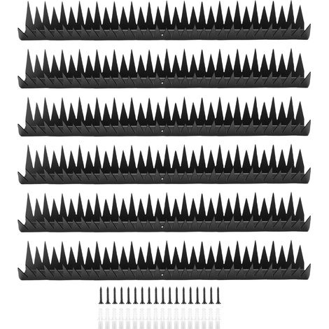Rosvola Pointes de clôture Anti-escalade, 15.7 pouces, en acier au carbone, anti-intrusion métallique, pour mur extérieur, maison, jardin, sécurité, 6 pièces