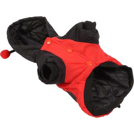 Sweat à capuche pour chien, motif coccinelle, chaud et épais, ample, idéal pour Halloween et l'hiver, pour petits chiens, noir, taille M (1/2)