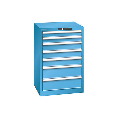 Cajonera con 7 cajones  A x P x H 564 x 572 x 850 mm  azul