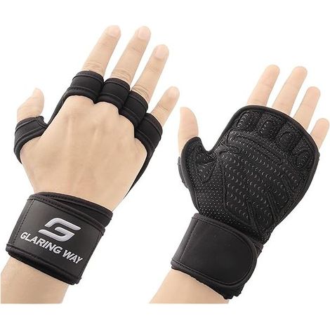 Gewichtheberhandschuhe – Silikongepolsterte Handfläche – Optimale Belüftung – Integrierte Handgelenkverstärkung – Größen S bis XXL (1/5)