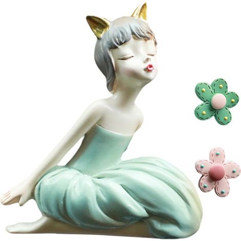 Lot porte-bonheur résine fille fleur clip aération voiture désodorisant auto déco intérieure coloré accessoire habitacle (1/5)