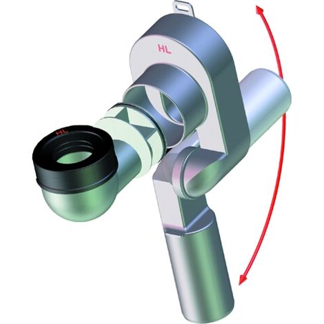 Hänge-Urinal-Siphon DN40, mit Adapter für senkrechten Abgang
