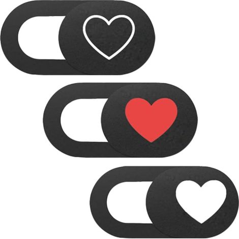 Cache de Confidentialité pour Ordinateur Portable et Tablette Motif Cœur, Lot de 3 Pièces, Adhésif Puissant et Portable en Abs Protection Sécurisée (1/5)