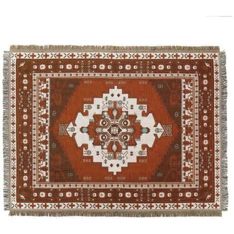 BUNTHAUS 1 Pièce 160x130cm Couverture Plaid Brun Tricotée Décorée avec des Franges Bohême Simple Doux Confortable Protéger Contre Le Froid pour Canapé Sofa Chaise à Repos et Sieste (1/5)