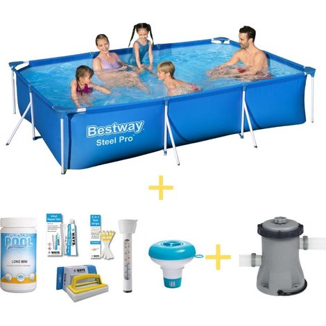 Bestway Bestway Steel Pro Rectangulaire - 300x201x66 cm - 3-pièces S22302 (1/5)