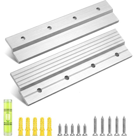 1 Paire Fixation Miroir Murale Lourd Z Accroche Support Miroir Mural 15cm en Alliage d'Aluminium Fixation Tableau Meuble Suspendu avec Vis pour Cadre Lourd Tête de Lit Panneau Rack (1/5)