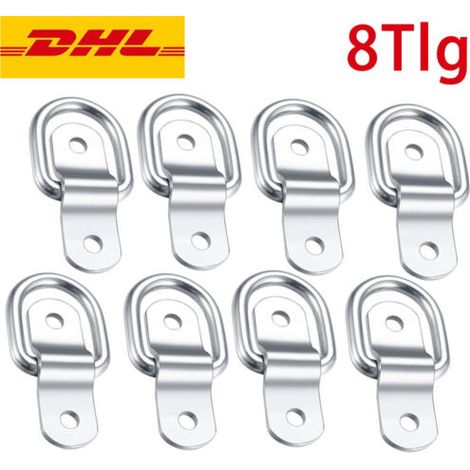 Lot de 8 anneaux d'arrimage, anneau d'arrimage pour remorque, support d'arrimage, 800 kg, fixation, porte-sangle de tension (1/5)
