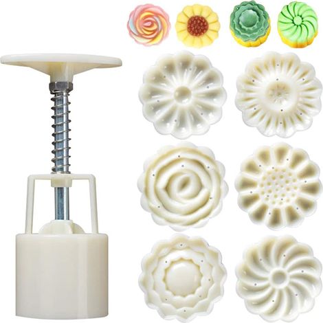 Bath bomb mold set includes 1 bath bomb press and 6 different bath bomb making pads, DIY cake mold kit.