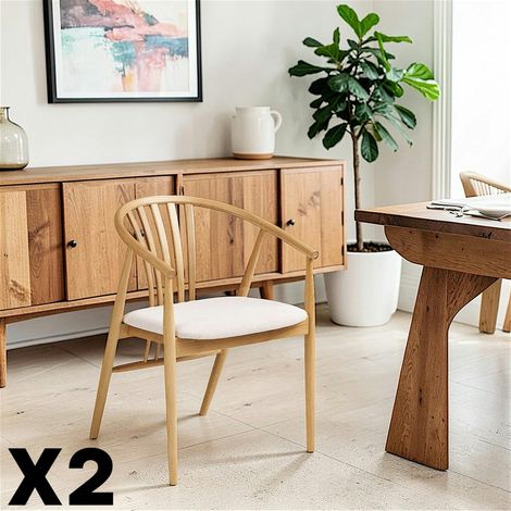 Chaise en bois clair à dossier arrondi (lot de 2) AMSTERDAM (1/5)