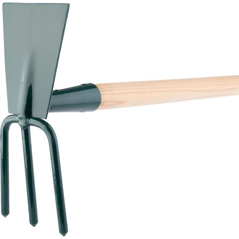 Azada de jardín, de acero, con vástago de 28 mm de diámetro, apta para tierra de jardín, herramienta multifuncional, ideal para desherbar y cavar. (1/5)