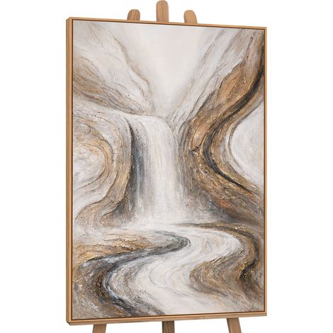 Gemälde Wasserfall der Träume Rahmen Eichefarben 120x80 cm (1/5)