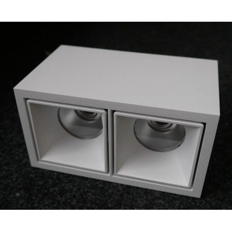 Plafonnier saillie double spot blanc 148x80x90mm LED 2x7.1W 1548lm non-dimmable IP20 Boxy 2 Delta Light (1/4)