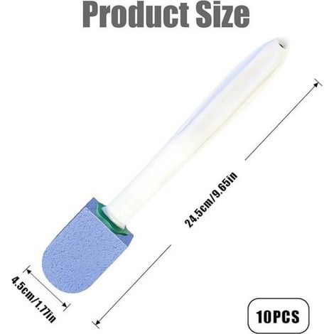 Pierre Ponce Brosse Toilettes WC 10 Recharges de Nettoyage Ponce avec Poignée Réutilisable Nettoyage Efficace pour Les Bleu Gris (1/5)