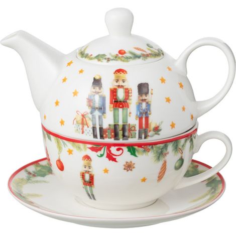 Théière de Noël "Casse-Noisette" 16cm Blanc (1/4)
