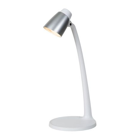 Lampe de bureau blanc/argent LED 4,5W 3000K Lucide Ludo