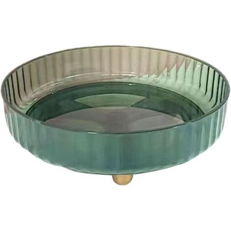 Pair Plateau de rangement rotatif 360° – Qualité alimentaire – Diamètre 28 cm – Vert transparent (1/5)