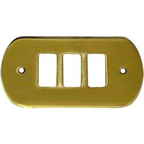 10PZ COPRINTERRUTTORI BORDO TONDO 3 POSTI IN OTTONE SATINATO - in ottone satinat