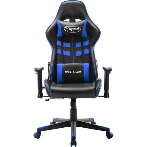 Maison Exclusive - Sedia da Gaming Blu e Nera in Similpelle (1/5)