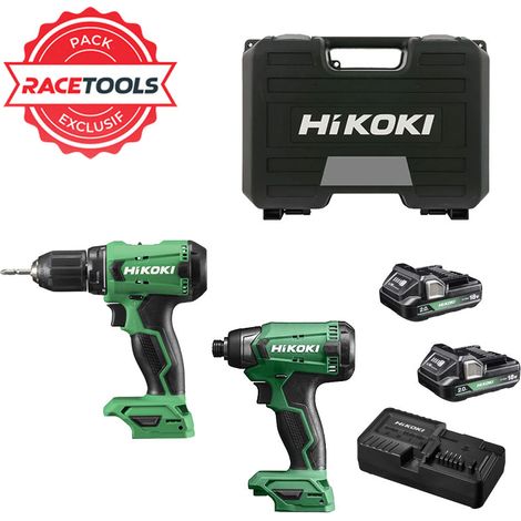 Confezione da 2 attrezzi HIKOKI Trapano + avvitatore a percussione 18V KCRT03 (DS18DA + WH18DA + 2 x 2Ah + UC18YKSLW0Z) (1/4)