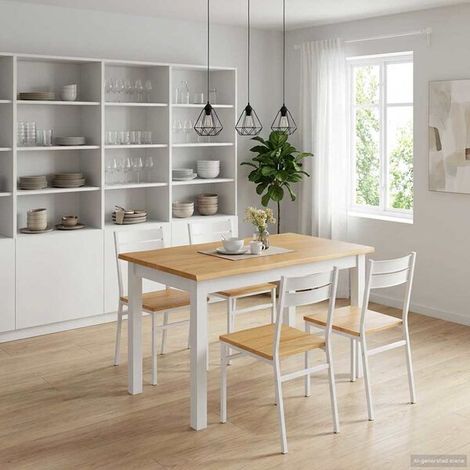 Table de salle à manger blanche EKAI (1/5)