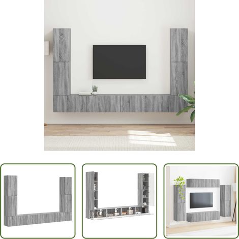 Rangement salon - Ensemble meuble TV 8 pcs Gris Sonoma Bois d'ingénierie (1/5)